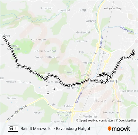 1 Bus Line Map