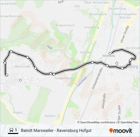1 Bus Line Map