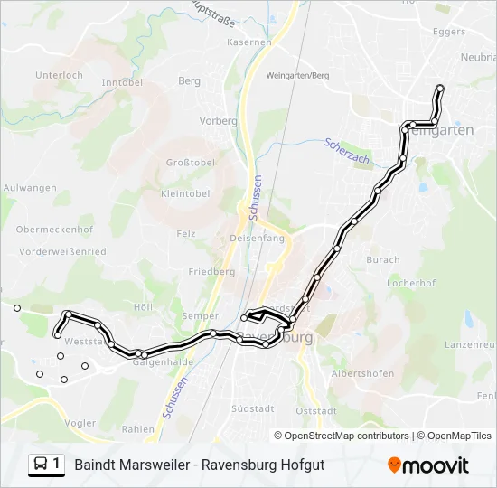 1 Bus Line Map