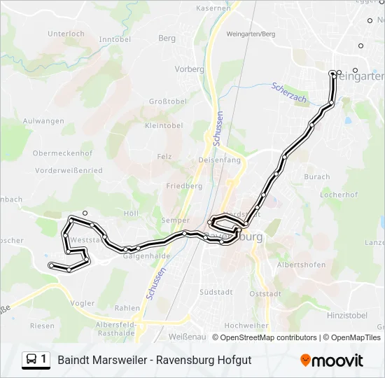 1 Bus Line Map