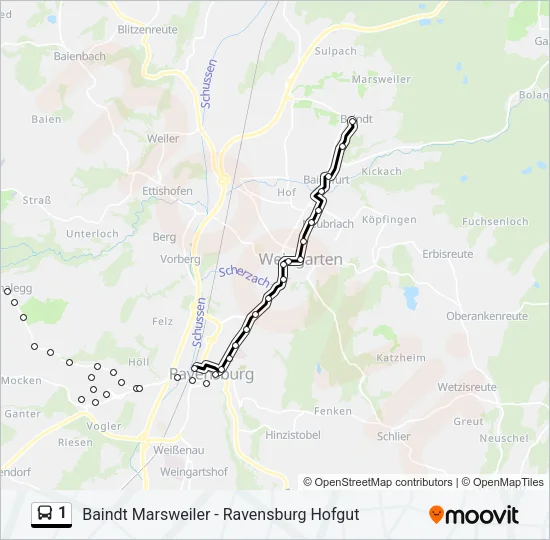 1 Bus Line Map