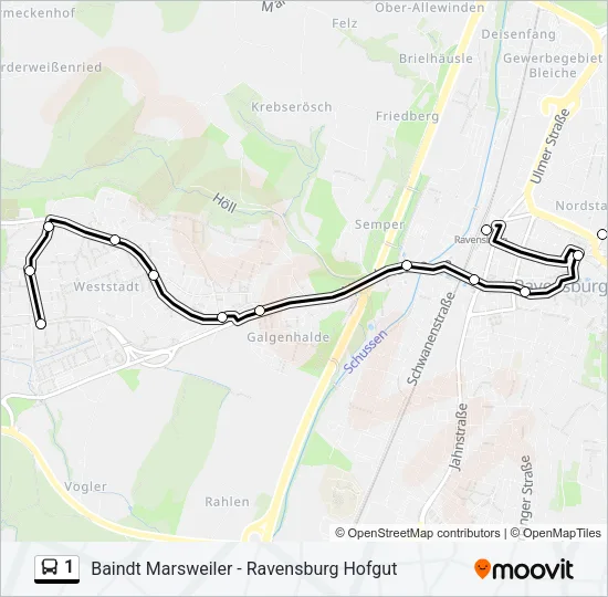 1 Bus Line Map