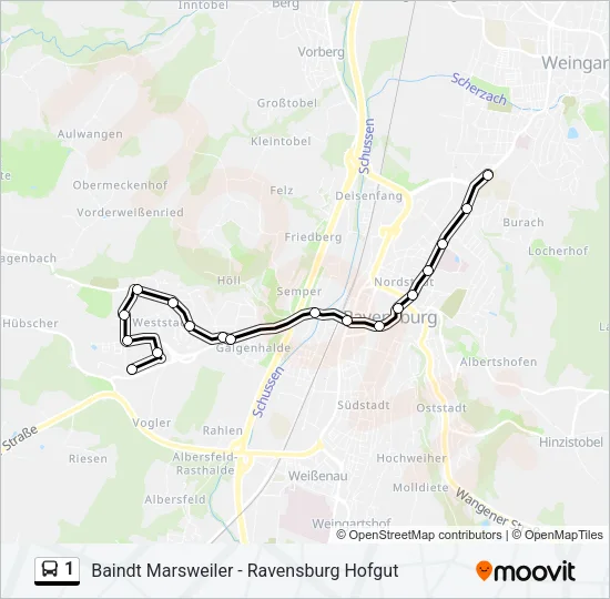 1 Bus Line Map