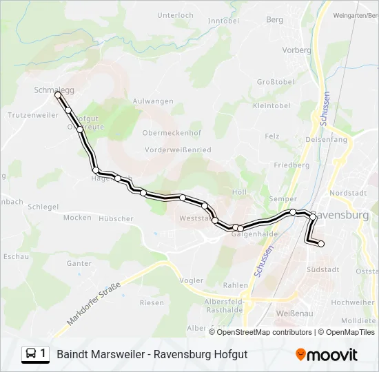 1 Bus Line Map