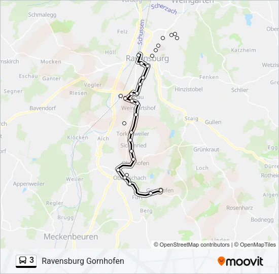 3 Bus Line Map