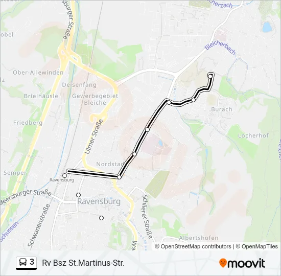 3 Bus Line Map