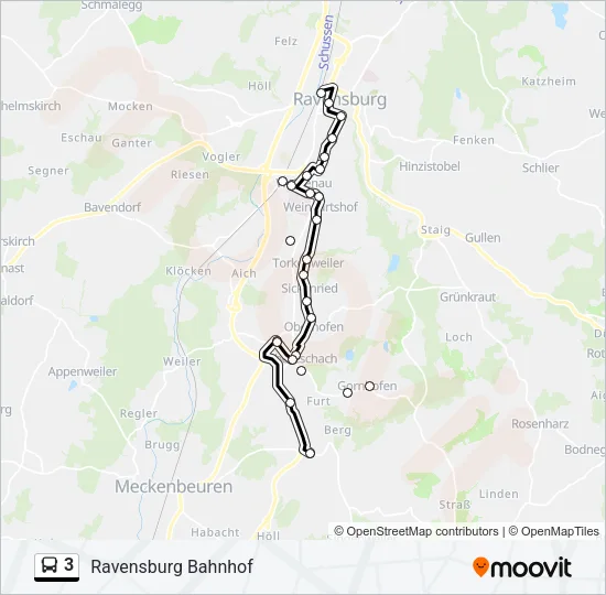 3 Bus Line Map