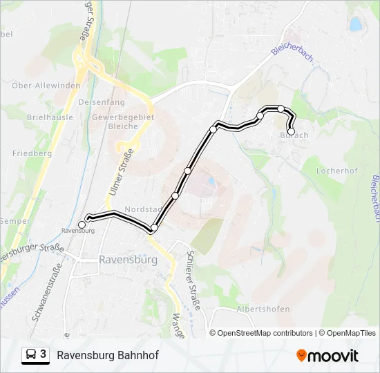3 Bus Line Map