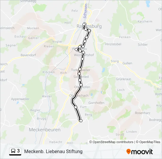 3 Bus Line Map