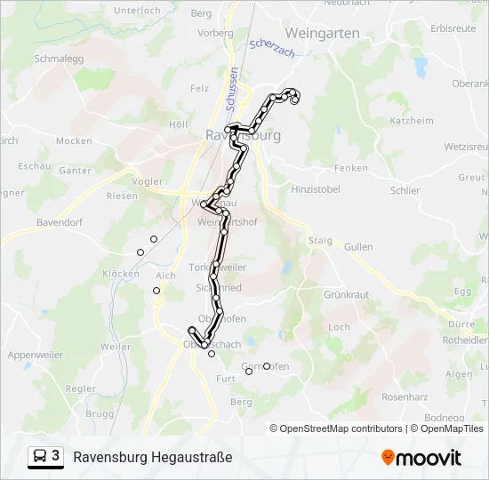 3 Bus Line Map