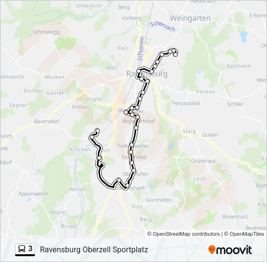 3 Bus Line Map