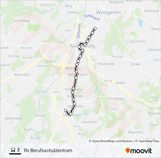 3 Bus Line Map