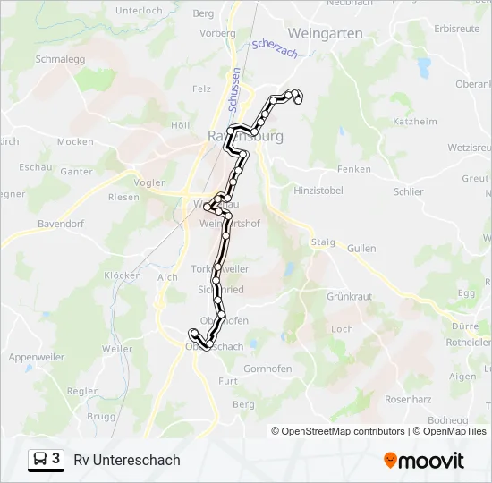 3 Bus Line Map
