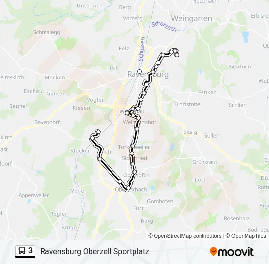 3 Bus Line Map