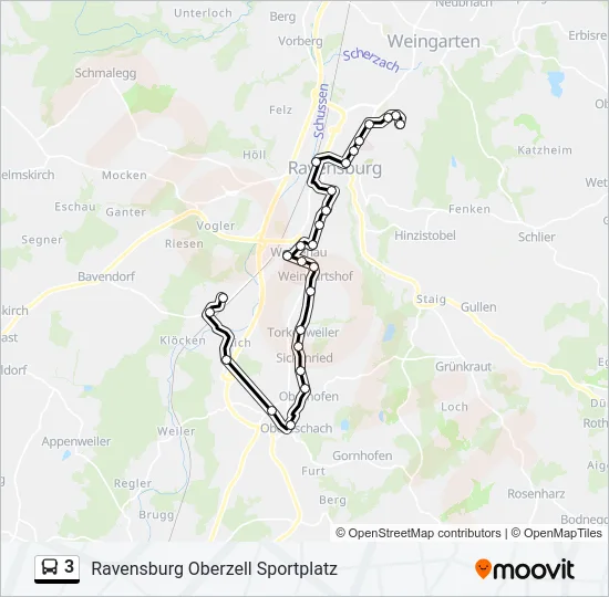 3 Bus Line Map