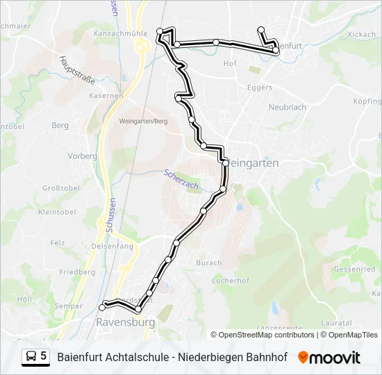 5 Bus Line Map
