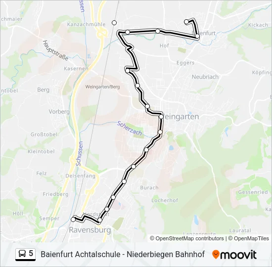 5 Bus Line Map