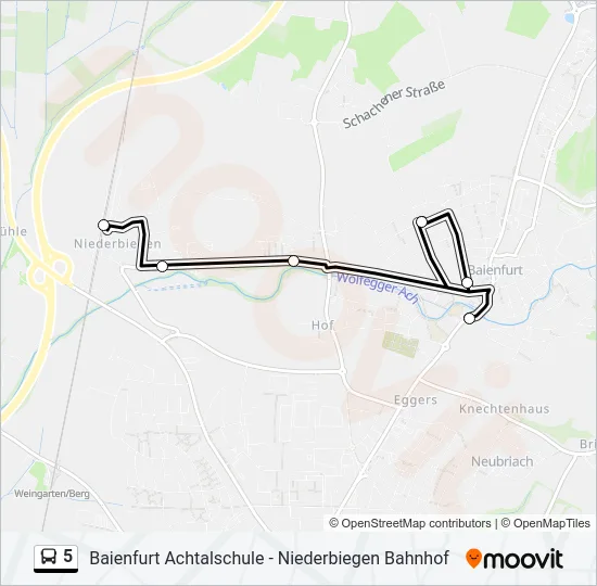 5 Bus Line Map