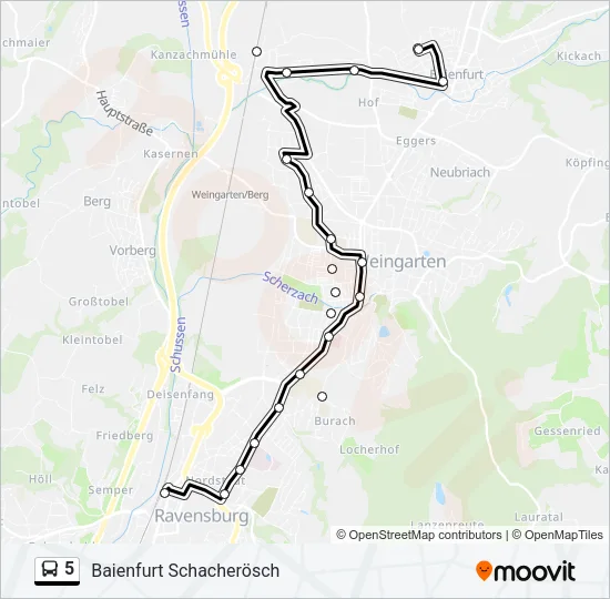 5 Bus Line Map