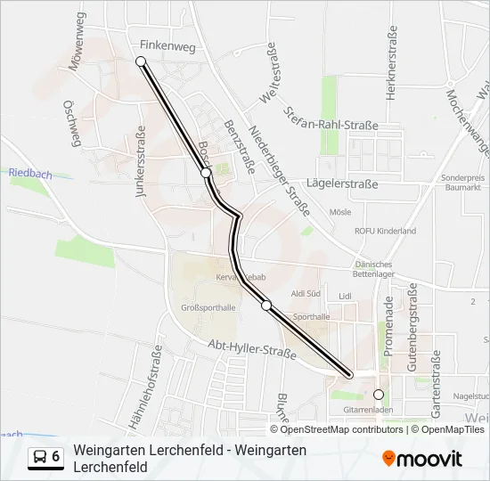 6 Bus Line Map