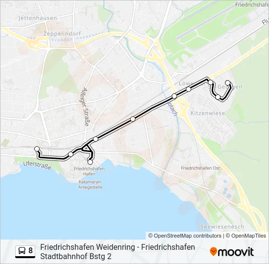 8 Bus Line Map
