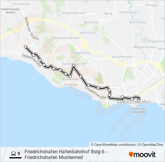 Buslinie 9 Karte