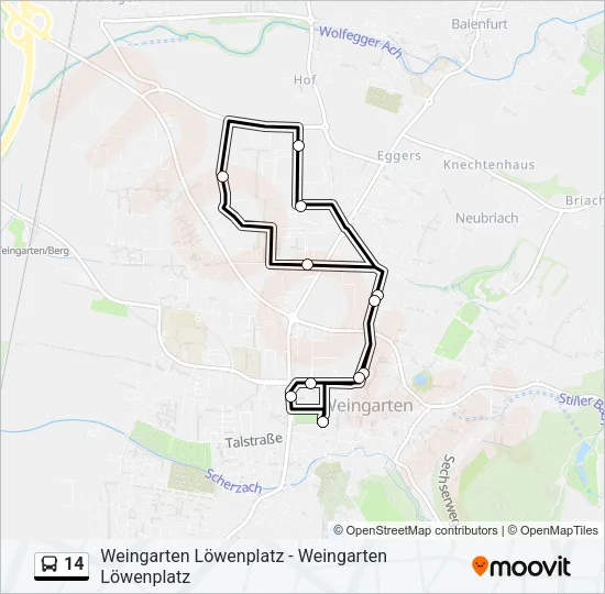 14 Bus Line Map