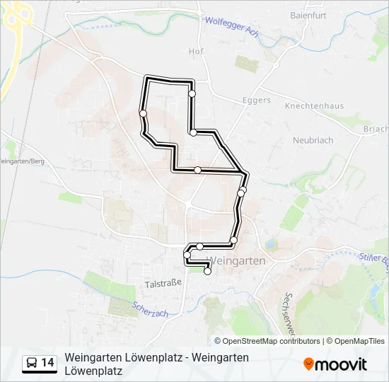 14 Bus Line Map