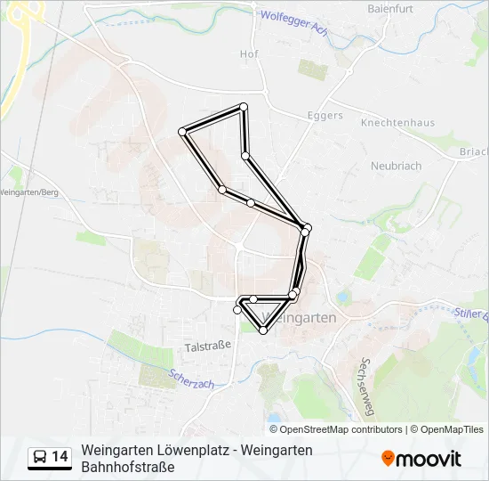14 Bus Line Map