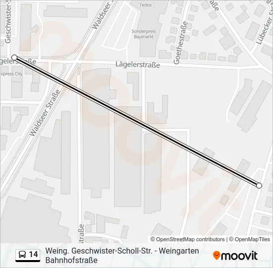 14 Bus Line Map