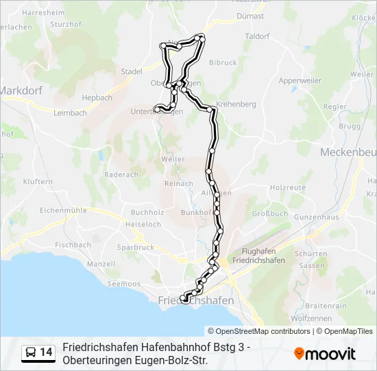 14 Bus Line Map