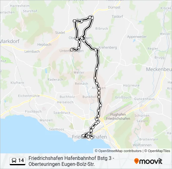 14 Bus Line Map