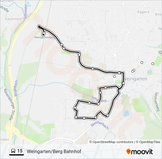 15 Bus Line Map