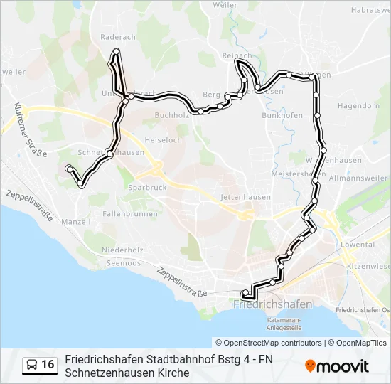 16 Bus Line Map
