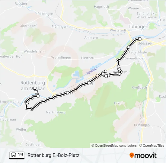 19 Bus Line Map