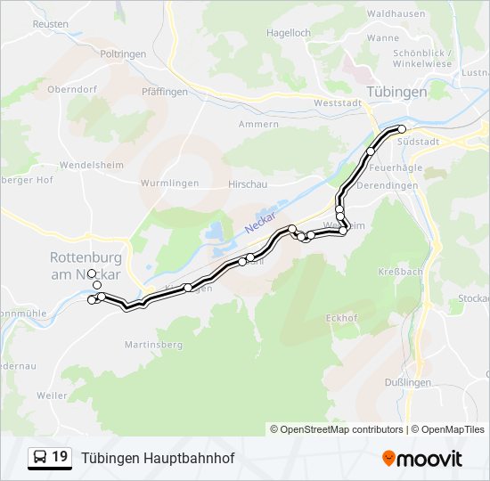 Buslinie 19 Karte