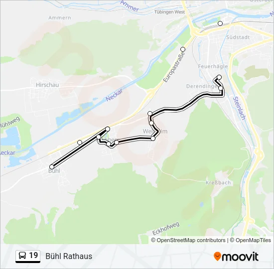 19 Bus Line Map