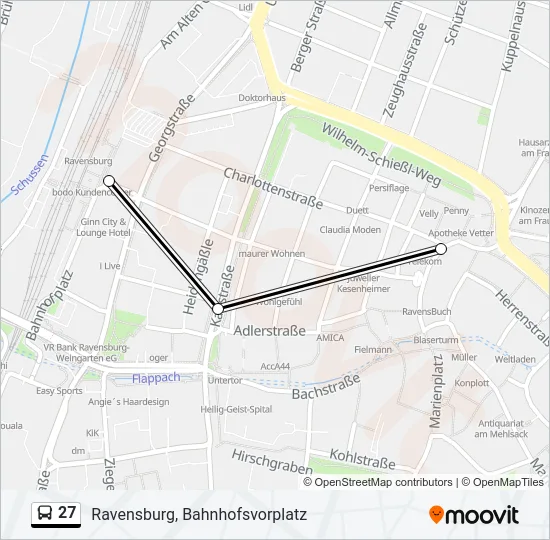 27 Bus Line Map