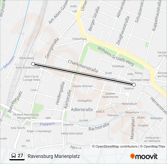 27 Bus Line Map