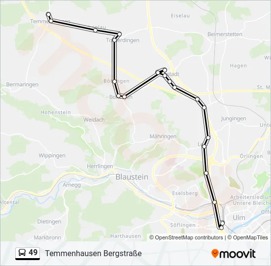 49 Bus Line Map
