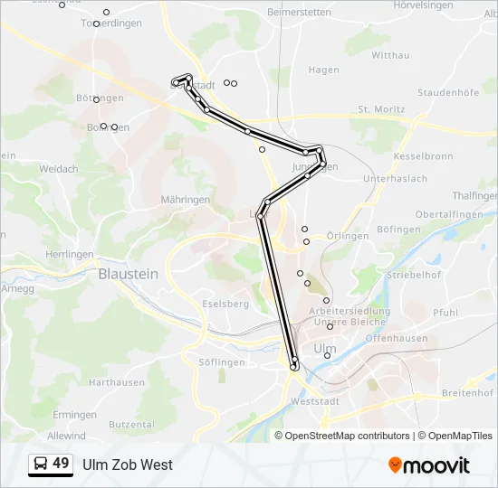 49 Bus Line Map