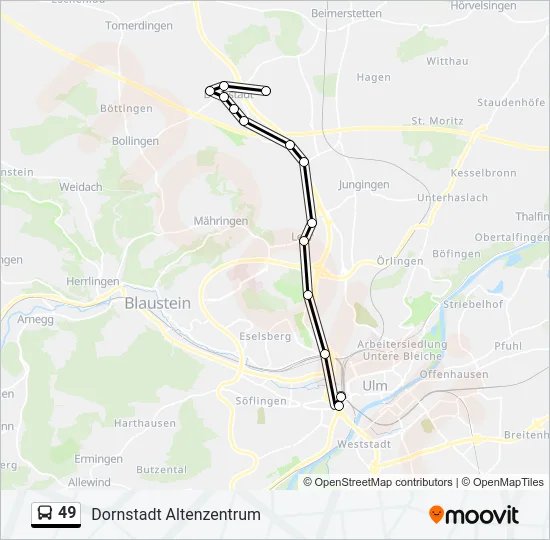 49 Bus Line Map