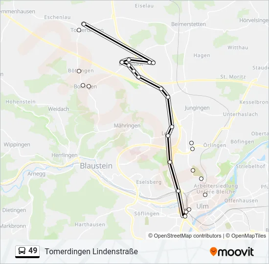 49 Bus Line Map