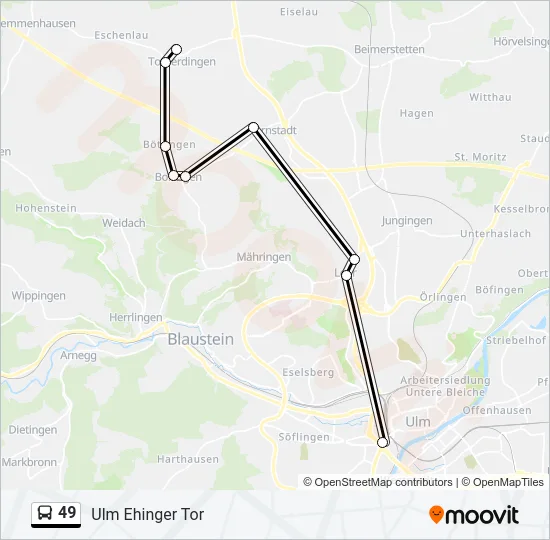 49 Bus Line Map