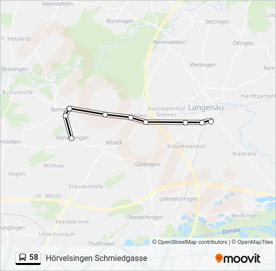 58 Bus Line Map