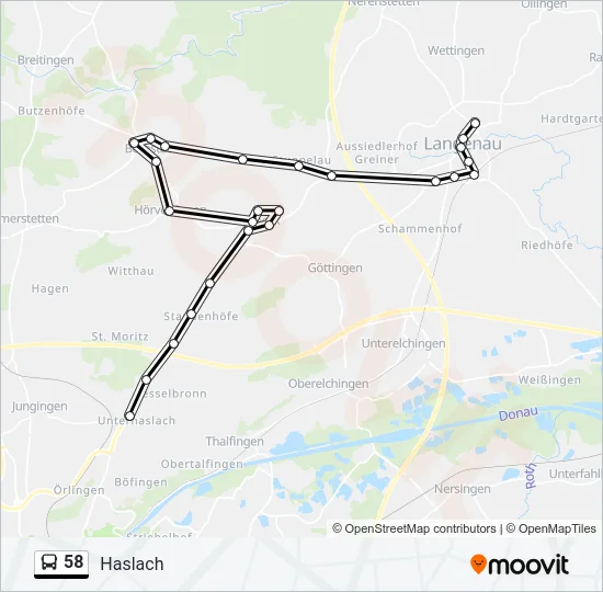 58 Bus Line Map
