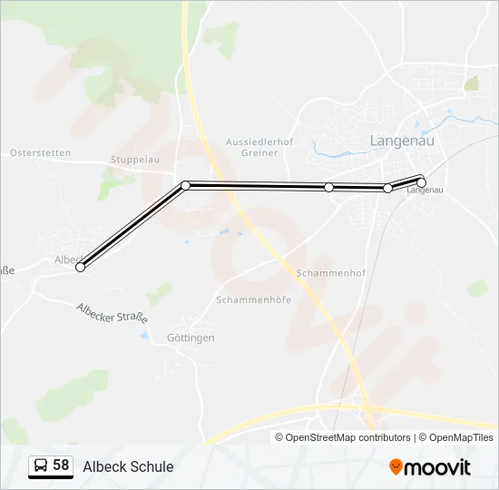 58 Bus Line Map