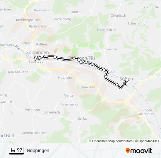97 Bus Line Map