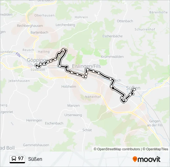 97 Bus Line Map