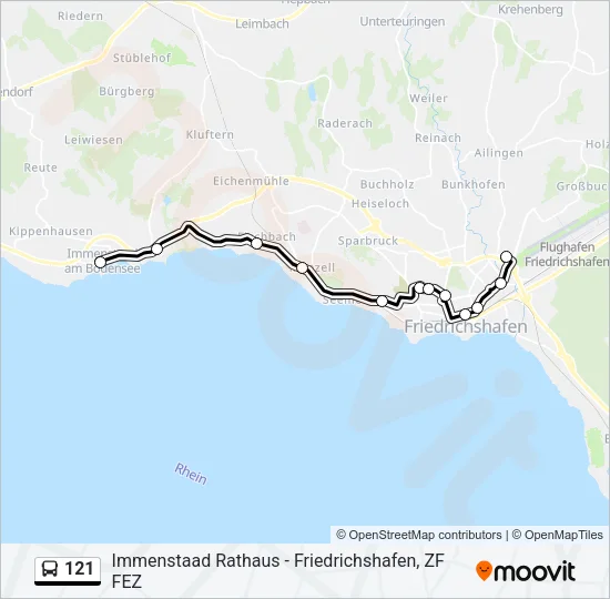 121 Bus Line Map